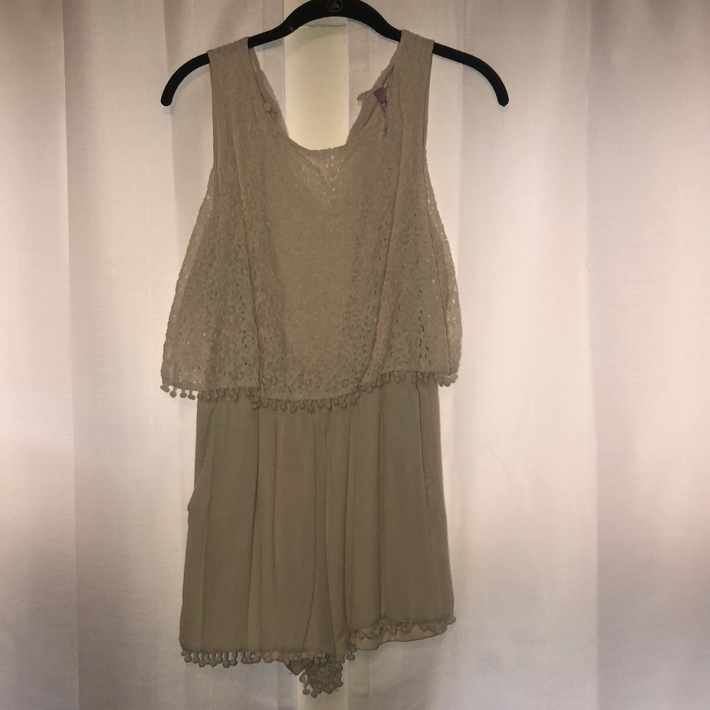 Cream lace romper
